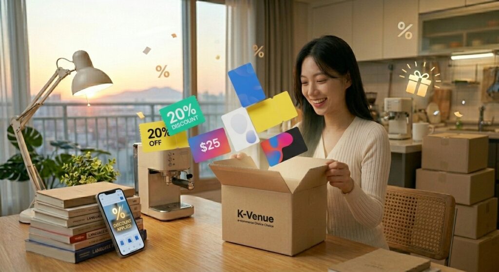 스마트폰 알리익스프레스 앱 쇼핑 할인 혜택 적용 화면