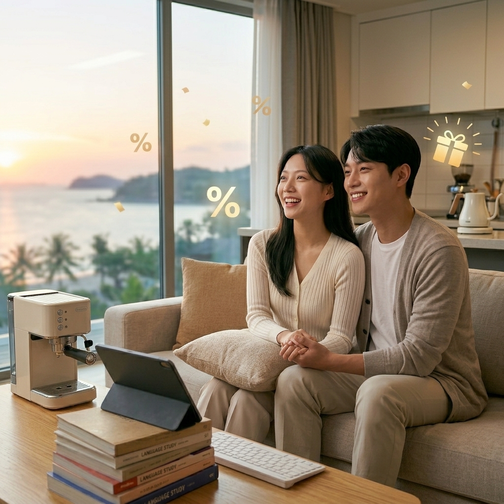 트립닷컴 4월 할인코드로 예약한 호텔 객실 휴식 이미지