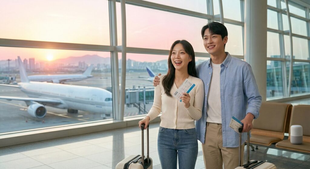 트립닷컴 4월 할인코드 활용한 해외여행 공항 출국 이미지